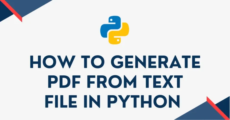 How to Generate PDF from Text File in Python