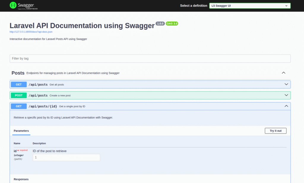 Laravel swagger API Documentation