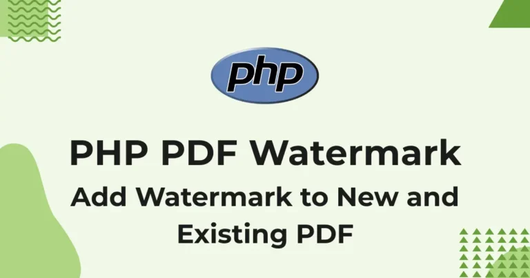 PHP PDF Watermark: Add Watermark to New and Existing PDFs