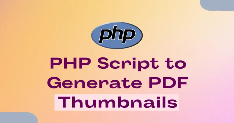 PHP Script to Generate PDF Thumbnails Quickly