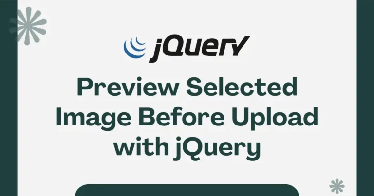 Preview Selected Image Before Upload with jQuery