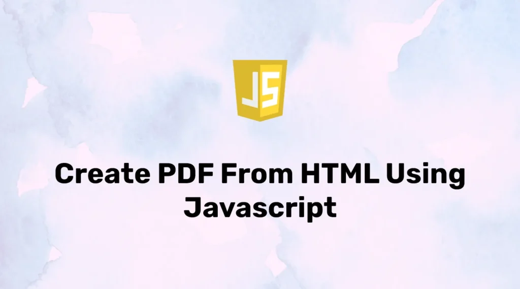Convert HTML page into PDF using JavaScript