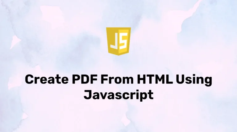 Convert HTML to PDF using JavaScript