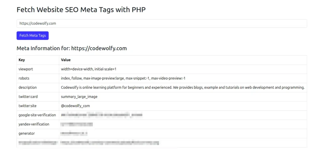 Fetch meta information in PHP using in-built function - Codewolfy