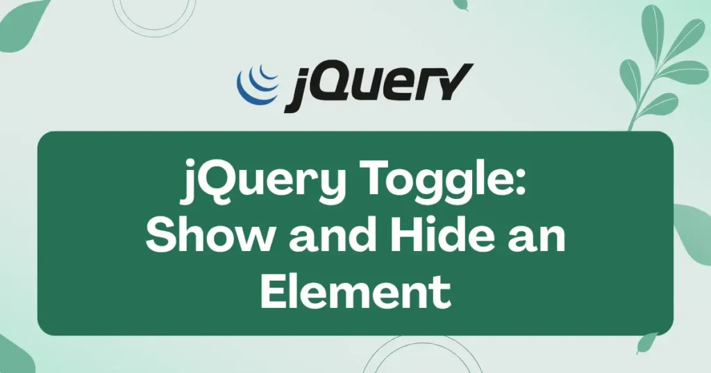 jQuery Toggle: Show and Hide an Element on Click - Codewolfy