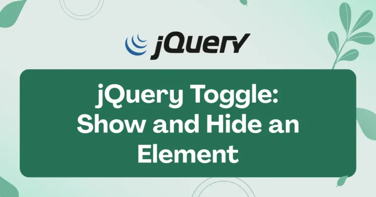 jQuery Toggle: Show and Hide an Element on Click