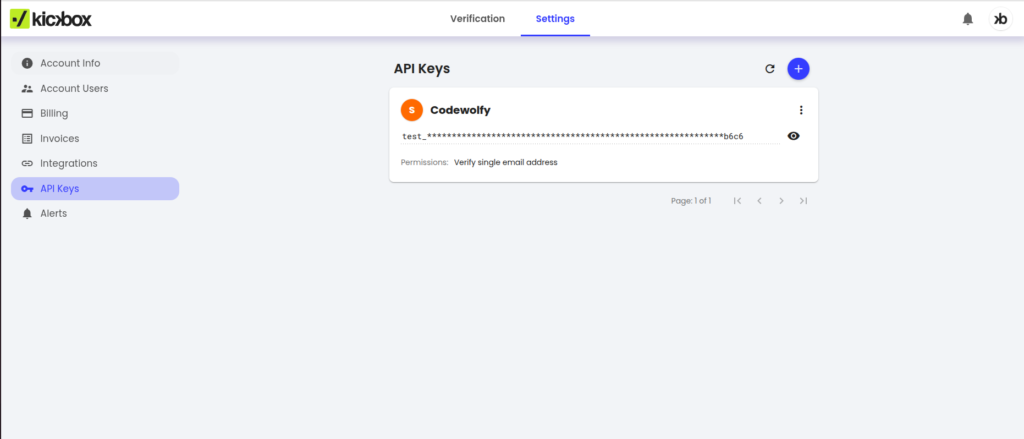Kickbox API key for Laravel