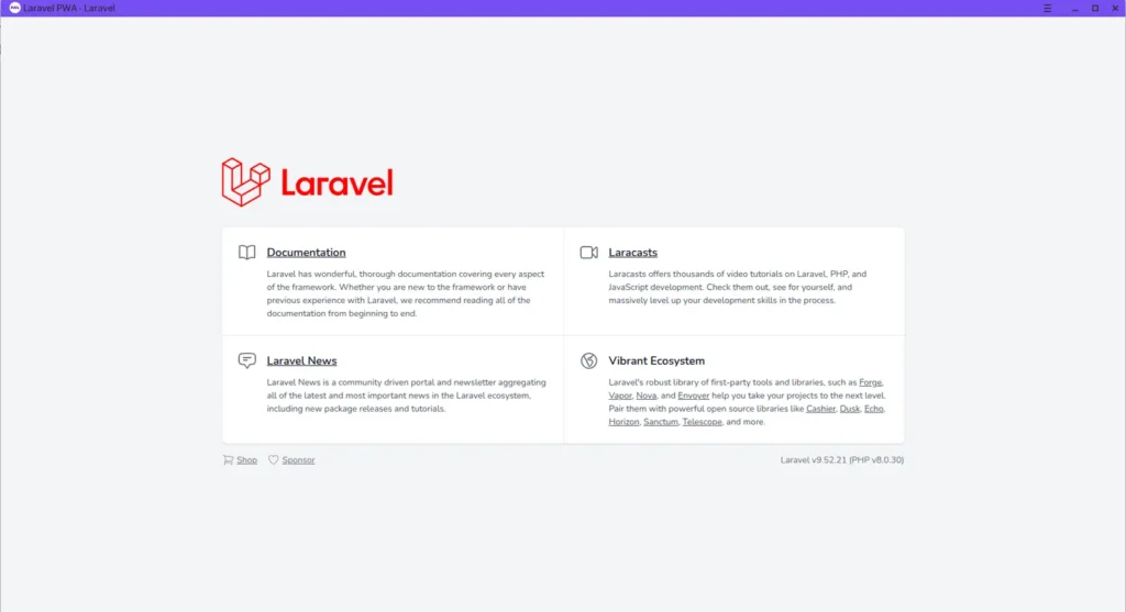 Laravel Progressive web app screen - Codewolfy