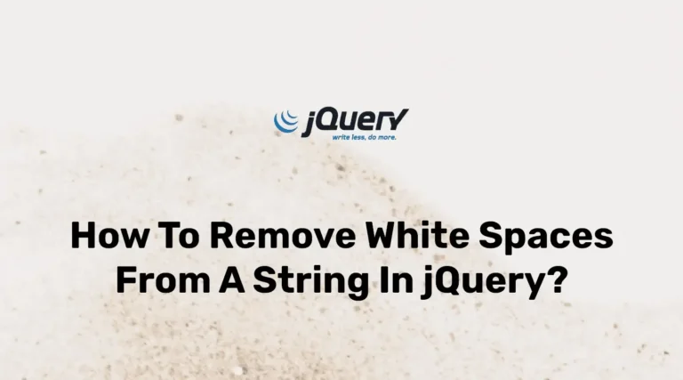 How to remove white spaces from a string in jQuery?