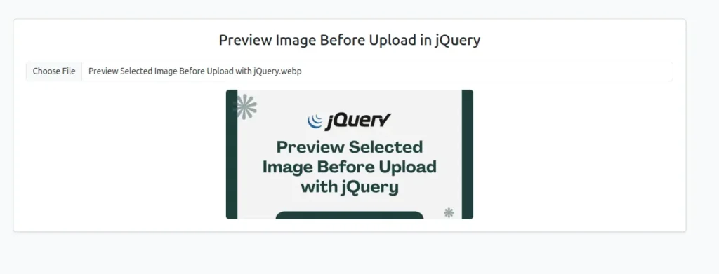 Image preview on upload using jquery