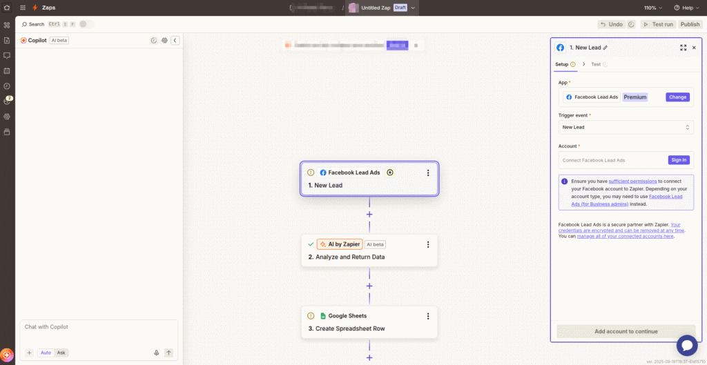Zapier AI workflow Setup